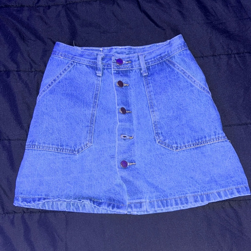 Long girls denim-jean skirt
